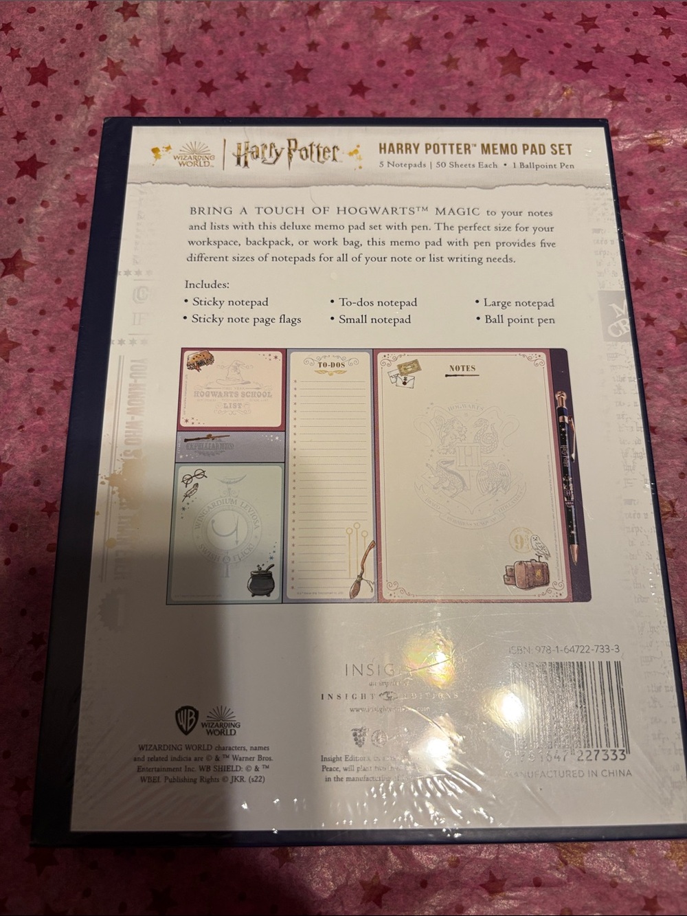 Harry Potter Hogwarts Memo Pad Set - Navy Blue & Gold - Picture 2 of 4